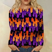 Homchy pulover Top Women's New Coller modni print Dugi rukavi Majica Slim Popular Casual Tops