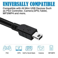 Pwron 5ft Mini USB 2. Kabelski laptop podataka za sinkronizaciju za sinkronizaciju za vivitar DVR 690HD HD digitalni kamkorder vodootporan