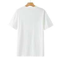 Žene Claw Heart Print Top Overselizirana bluza Crewneck Majice kratkih rukava Baggy Tunic Slatka tens Teen Girl Tshirts White XXL