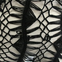 Žene izdubljene Crochet Tassel Bikini Poklopac V izrez Kratki Halter Laoba haljina bez rukava Ležerne prilike bez rukava