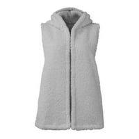 Zimske odjeće za žene Ležerne vrhove Čvrsti prsluci, gornja runa udobnost tople kapuljače sa džepovima