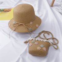 Bejzbol kape za djecu Dječja djevojka Ljetna krema za sunčanje Sunčana šešira slama Sunčani šešir + torba od slame