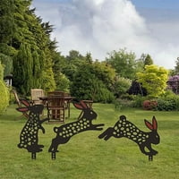 Metal Rabbit Yard Art, Armioni vrtni dekor, Dječji udjel za seoski kuća, vanjska životinjska silueta