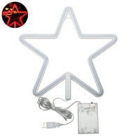 Deyuer Neon lampica Romantična USB zidna ukras za napajanje baterije Creative Star oblik LED svjetla