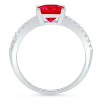 1.66ct Princess rez simulirani turmalin 18k bijelo zlato Angažova za angažman prsten veličine 3.5