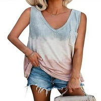 Ženska labava tenka prsluka Bluza Bluza Camisole Ljetna casual majica bez rukava na plaži Dame Colorblock