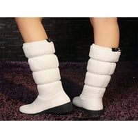 Eloshman ženske zimske čizme za snijeg koljena visoko pokretanje elastičnih nacrtača tople cipele bijele