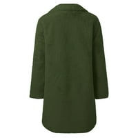 SNGXGN Ženska prevelika jaknu za jaknu za jaknu dolje s kapuljačom Flannel košulja za zimske kapute za žene, zelena, veličine 3xl