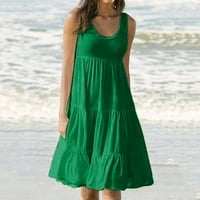 Wofeydo Haljine za žene, haljina za odmor Summer Bealesiless Beach Wevens Solid Ženska haljina, haljine za dom, vjenčane haljine za žene zelene m