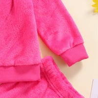 Toddler dojenčad djevojke flanel trenerke, pulover s dugim rukavima + dugena zimska odjeća