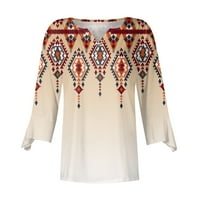 Košulje za čišćenje za žene Ležerne prilike, vrhovi rukava Ljeto V-izrez modni ispisani labavi fit pulover