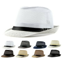 Jiaroswwei Panama šešir Vintage Britanci stil vidi - kroz udubljenje za glavu za glavu Unise Lady Cap