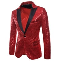 Muška majica Ležerne prilike Slim Fit Charm One Dugme Fit Sudy Coat Jacket Sequin Party Top Majice za