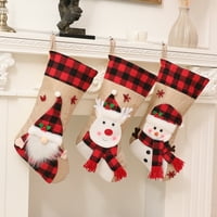 Rutiya Božićne čarape Crtani snjegović Viseća tkanina Santa Claus Sock Poklon Kids Candy Bag Xmas Tree