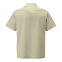 Muška košulja Solid Colowdown ovratnik Jednoj top kratkih rukava Ležerna bluza na otvorenom Top Beach DailyAwer Radni vrhovi