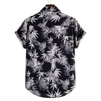 Polo majice za muške posteljine etničke kratkih rukava casual tiskarska havajska bluza košulja t