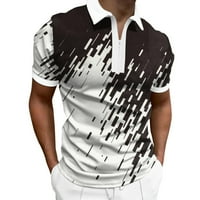 Muške polo mashirts košulje odvojite ovratnik sa zatvaračem s kratkim rukavima grafičkim tiskanim majicom za golf za muškarca