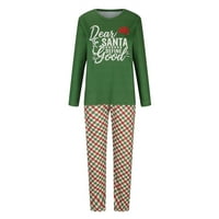 Dezsed Božićne pidžame za obiteljske božićne modne žene mama tiskane top + hlače Porodična podudaranja pidžama