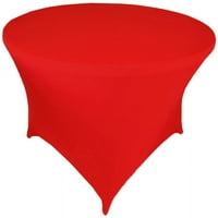 Vjenčanje posteljina Inc. Premium 4ft 48 Okrugli Spande Stretch ugrađen stol za stolnjak - crvena