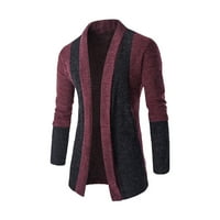 Muška modna casual kardigan džemper Slim Fit Color blok patchwork dugih rukava, kaput kaput jesen i