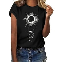 Žene Casual Top Majice Sun Moon Star tiskana majica bluza O vrat kratkih rukava Elegantna Top T Ljetne