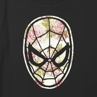Djevojka Marvel Spider-Man Cvjetni grafički grafički tee crni mali