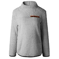 Lroplie Hoodies za žene Modne čvrste patentne zatvarače Turtleneck bluza Duks majica majica Greyxl