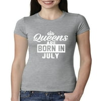 Kraljice su rođeni u julu Humor Women Slim Fit Junior Tee, tirkizni, 2xl