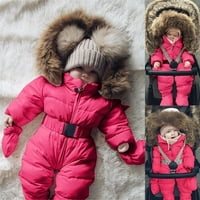 Wofedyo Baby Girl Odjeća Zimska jakna Oprema topli debeli debeli debeli kaput kapuljač za bebe Tumceshit Romper Boys Outfits & Set Beby Odeća