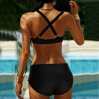 Tankini kupaći odijela za žene Žene Print Color Cross Trake Bikini Split Split Push up Dvodijelni tankini