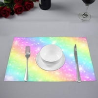 Space Galaxy Fantasy Pastel Oblaci i nebo sa Rainbow Placemats Mats za trpezariju Kuhinjski stol Dekoracija,