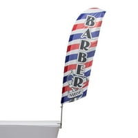 Barber Shop Mala straža Komplet za zastavu sa stolnom stezaljkom - stoji oko 8,2ft visoke - odlične za preduzeća, skladišta, sajmove i festivale - štampan u