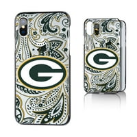 Green Bay Packers iphone Clear Paisley Design Case
