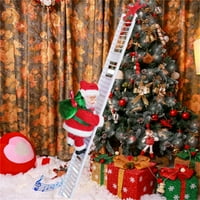 Penjačka ljestvica Santa Božićni električni penjanje Santa Claus Xmas Figurini ukras Penjanje uz muziku