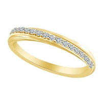 Carat Okrugli oblik Bijeli prirodni dijamantni zaručenje vjenčanog prstena za vjenčanje u 14K žutom