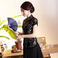 Duixinghas Women Cheongsam majica Kineski stil Šljiva Štampanje ljeto jesen Izvrsne kopče Potpuno okruženja