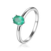 Pravi smaragdni pasijans sterling srebrni prsten