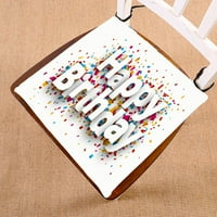 Sretan rođendanski papir Znak preko konfete za odmor stolica jastuk sjedala sjedalica za jastuke jastuk