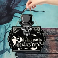 Halloween loll Dobrodošli znak sa konopom retro praktični drveni viseći znak za ukleta kuća viseće ukrašavanje velikog b