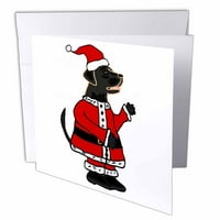 Funny Black Labrador Retriever Santa Claus Božićna čestitka sa kovertom GC-288095-5