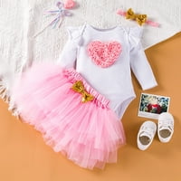 Spring Toddler Djevojka Outfits Set zaljubljenih Dnevna ruta Flowers ROMPER BOW TIE Net pređe kratke suknje TODDLER Girl Outfit setovi