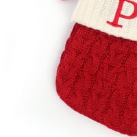 Čarape za božićne ukrase nevevnen sa slovom Obiteljskim ornamentom za praznike pletene čarape