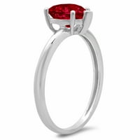 1. CT Sjajno srce Clear Simulirani dijamant 18k bijeli zlatni pasijans prsten sz 7