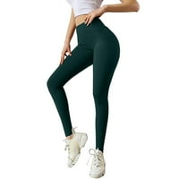 Huaai žene modne joge trkačke gamaše čista boja elastična fitness pant s bowknot ženskim povremenim jogger hlače zeleni xxl