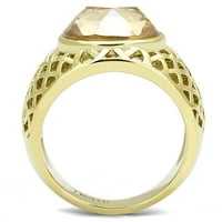 TK - IP Zlatni prsten od nehrđajućeg čelika sa AAA CRD CZ u veličini šampanjca 10