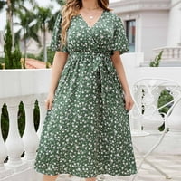 Zunfeo Žene Ljetne haljine - Preveliki ljetni casual s kratkih rukava s kratkim rukavima od tiskane