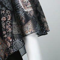 Ženska haljina Haljina kratka rukava s kratkim rukavima V-izrez A-line boemske cvjetne haljine haljina, crna, xxl