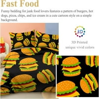 3D vintage hamburger posteljina setovi brze hrane za ljubitelje sira Burger Print Duvet Cover Funny