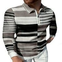 NOLLA muškarci Tee geometrijske majice Prednji zip Polo košulja Muški atletski pulover rever za vrat