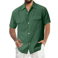 Košulje za muškarce Modni džep u boji Jedno pamučna majica kratka rukava